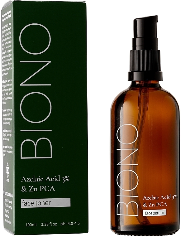 Tonik do twarzy z kwasem azelainowym 3% - Biono Azelaic Acid 3% & Zn PCA Face Toner — Zdjęcie N2