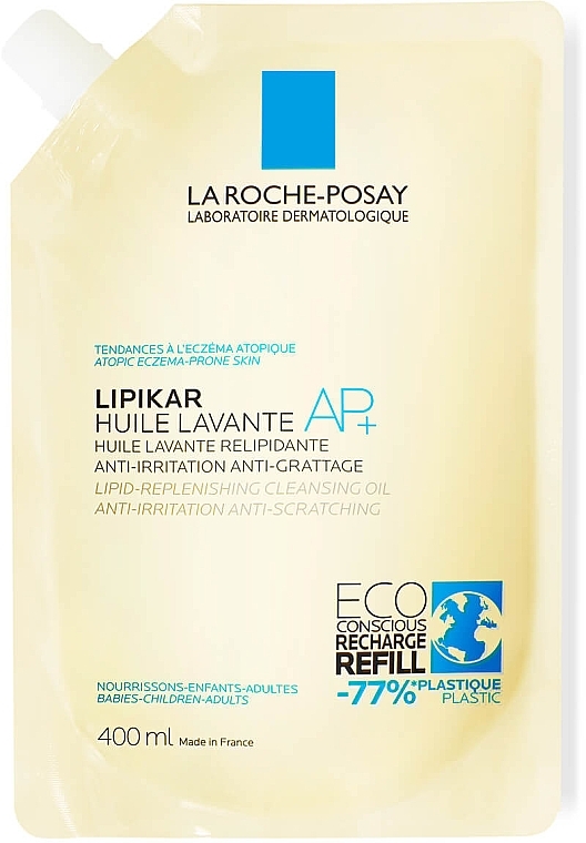 Odżywczy olejek myjący przeciw podrażnieniom i swędzeniu skóry skłonnej do atopii - La Roche-Posay Lipikar Cleansing Oil AP+ (wkład uzupełniający) — Zdjęcie N1