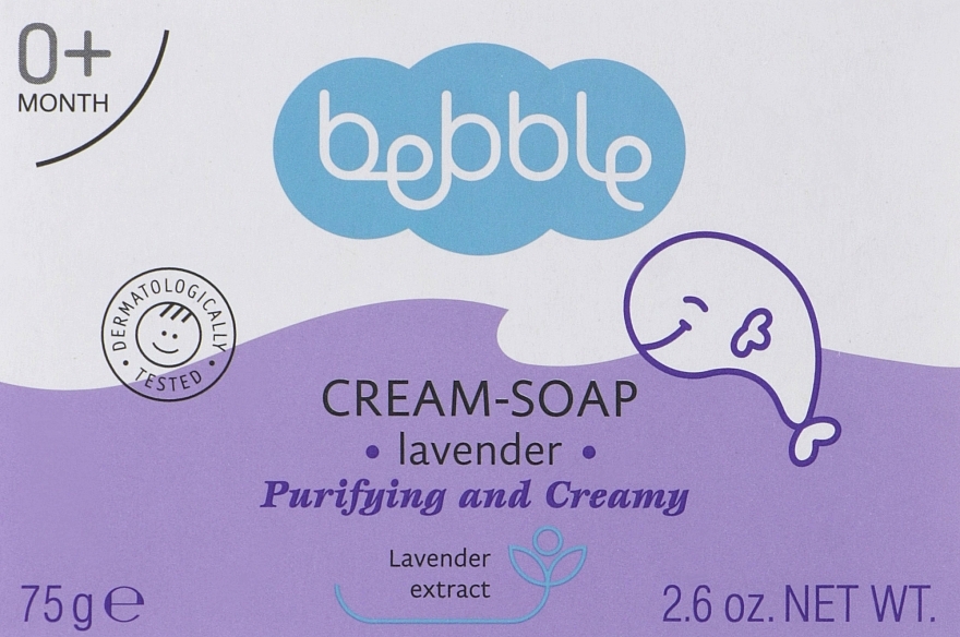 Kremowe mydło dla dzieci z ekstraktem z lawendy - Bebble Cream-Soap With Lavander — Zdjęcie N1