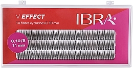 Kępki rzęs Efekt V B 0,10, 11 mm - Ibra 10 Flares Eyelash — Zdjęcie N1