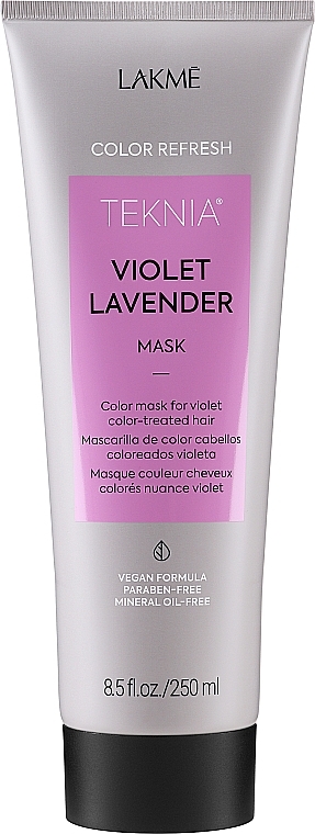 Maska odświeżająca kolor włosów w odcieniach fioletu - Lakmé Teknia Violet Lavender Mask Refresh — Zdjęcie N1