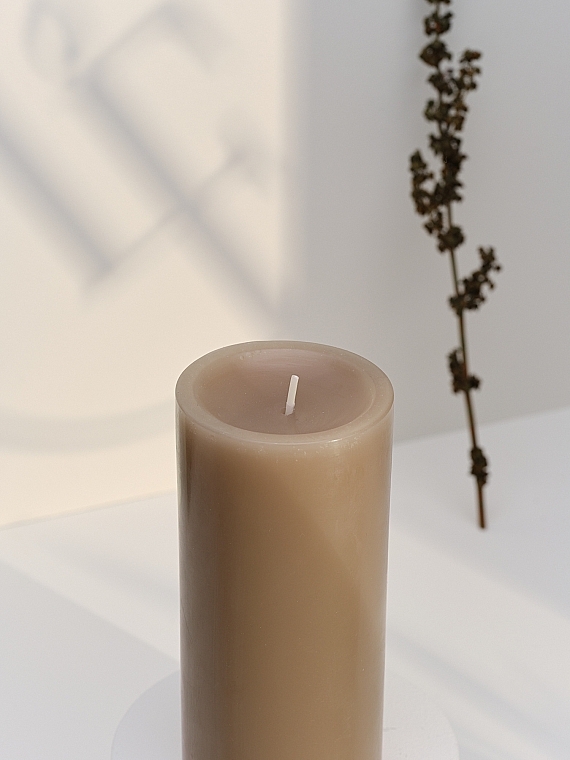 Świeca cylindryczna, średnica 7 cm, wysokość 15 cm - Bougies La Francaise Cylindre Candle Taupe — Zdjęcie N2