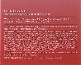Nawilżająca maska do twarzy na noc z ekstraktem z arbuza - Holika Holika Watermelon Aqua Sleeping Mask — Zdjęcie N2