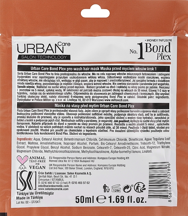 Maska do włosów - Urban Care No.1 Bond Plex Pre-Wash Hair Mask  — Zdjęcie N2