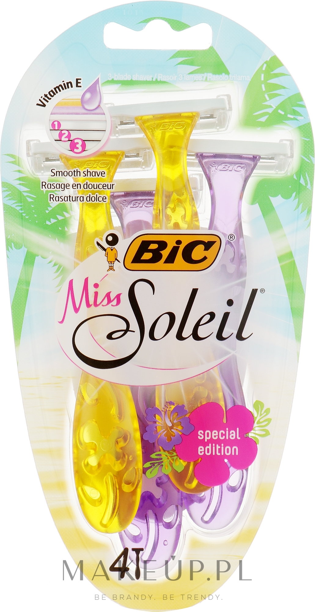 Maszynki do golenia dla kobiet, 4 szt. - Bic Miss Soleil Tropical — Zdjęcie 4 szt.
