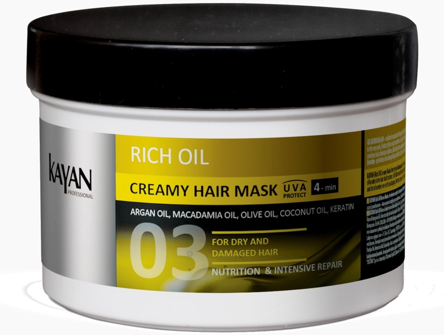 Kremowa maska do włosów suchych i zniszczonych - Kayan Professional Rich Oil Creamy Hair Mask — Zdjęcie N1