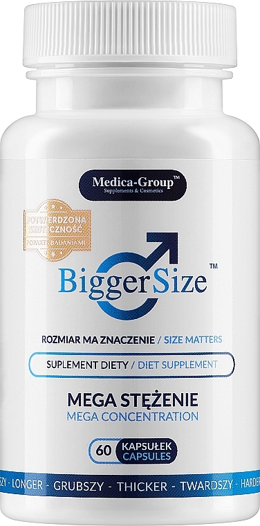 WYPRZEDAŻ Suplement diety na powiększenie i pogrubienie penisa - Medica-Group Bigger Size Diet Supplement * — Zdjęcie N1