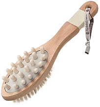 Szczotka do masażu z podwójną końcówką - Hydrea London Dual Use Body Brush Natural Bristle — Zdjęcie N2