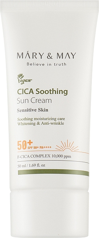 Krem przeciwsłoneczny do twarzy - Mary & May CICA Soothing Sun Cream SPF50+ PA++++