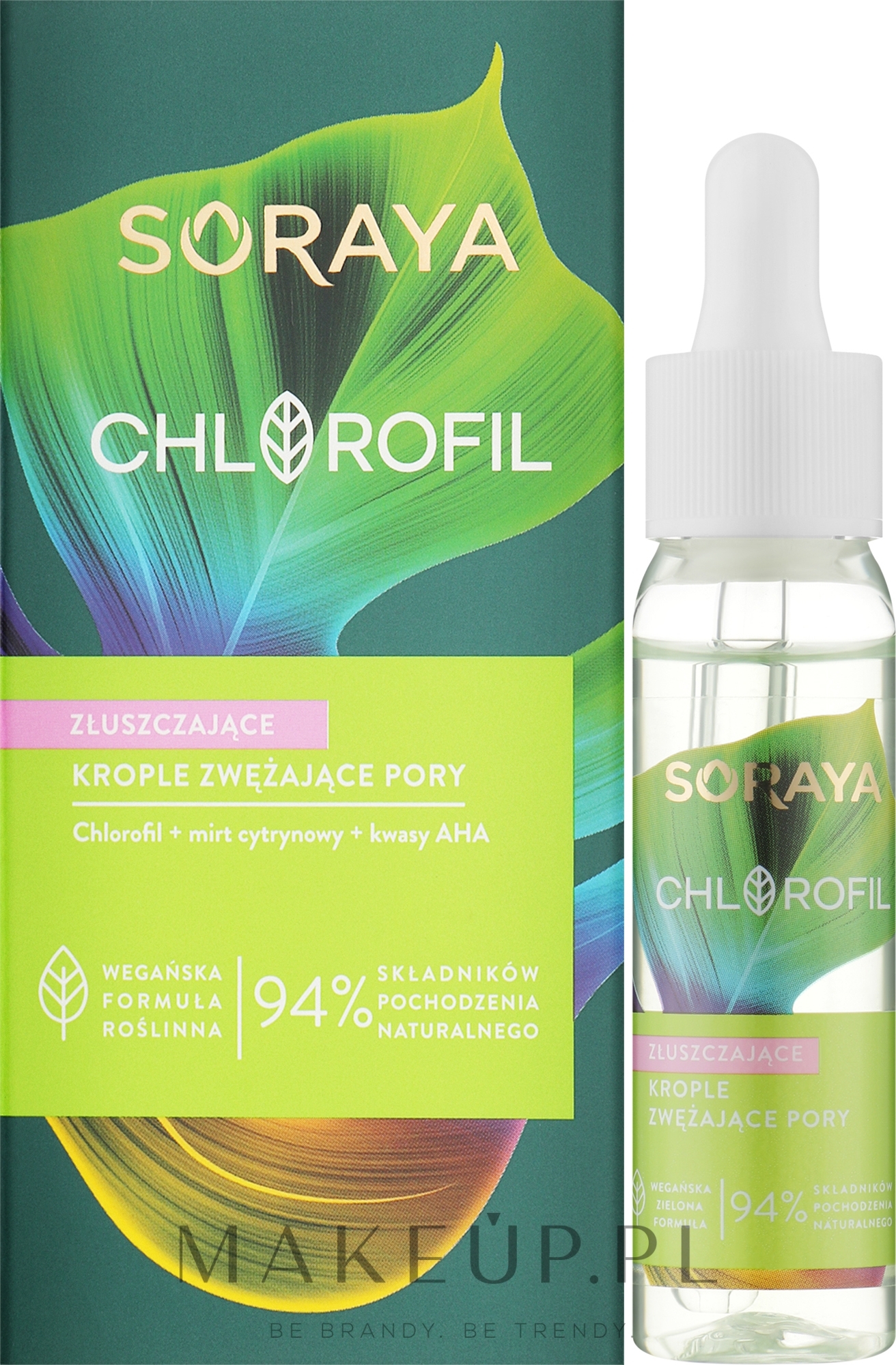 Złuszczające krople do twarzy zwężające pory - Soraya Chlorofil Exfoliating Drops — Zdjęcie 30 ml