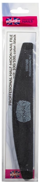 Pilnik do paznokci 100/100, czarny, RN 00267 - Ronney Professional — Zdjęcie N1