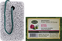 Zestaw, mydło o zapachu róży - Kalliston Set Soap + Pumice (soap/100g + stone/1pcs) — Zdjęcie N1