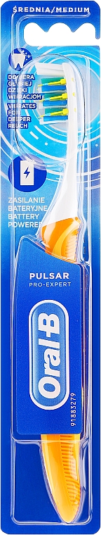 Szczoteczka do zębów, pulsująca, średnia twardość, pomarańczowa - Oral-B Pulsar Pro-Expert — фото N1