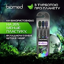 Zestaw średnio twardych szczoteczek do zębów, 3 szt. - Biomed Black 2+1 Toothbrush — Zdjęcie N6