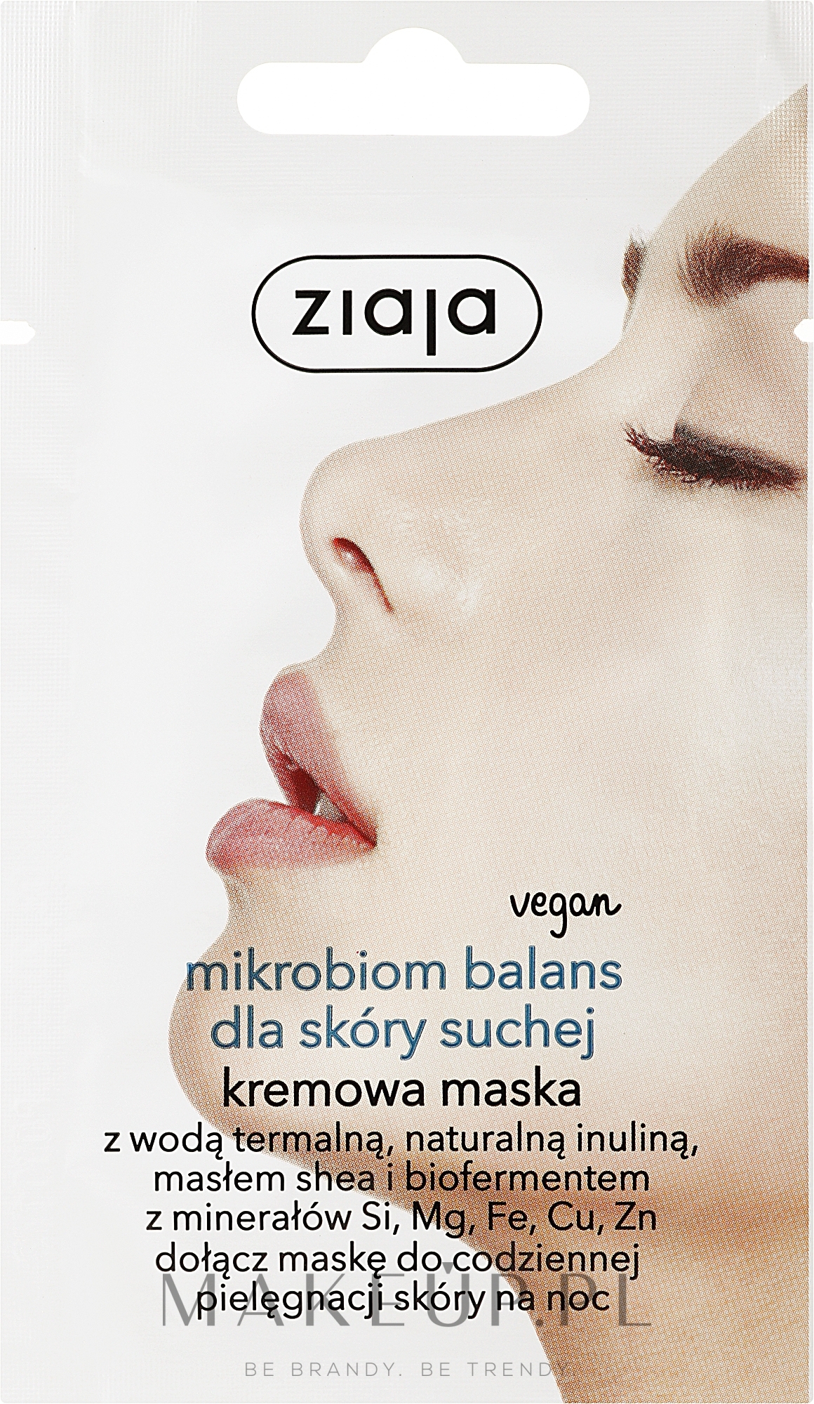Kremowa maska do skóry suchej Mikrobiom balans - Ziaja Microbiom Cream Face Mask — Zdjęcie 7 ml