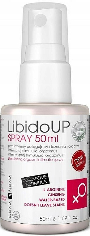Spray potęgujący doznania intymne dla kobiet z L-argininą - Lovely Lovers LibidoUP Gel — Zdjęcie N1