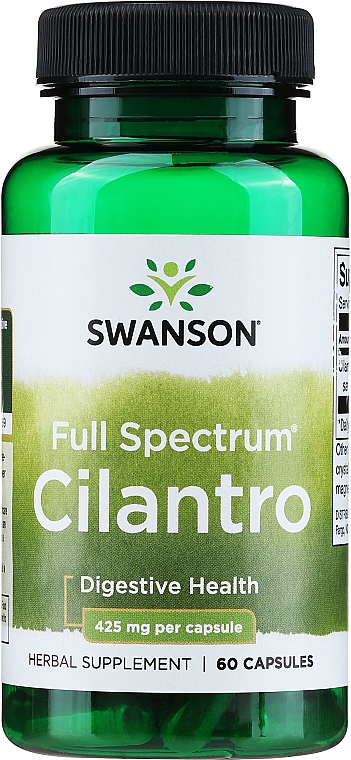 Suplement diety Cilantro, 425 mg - Swanson Full Spectrum Cilantro — Zdjęcie N1