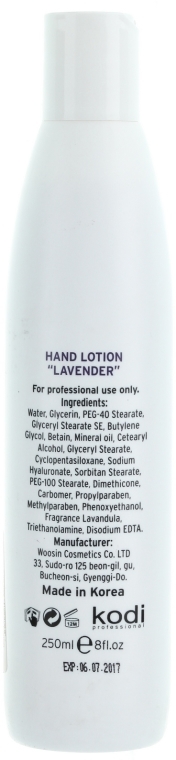 Lotion do rąk Lawenda - Kodi Professional Hand Lotion Lavender — Zdjęcie N2