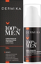 Krem przeciw zmarszczkom i bruzdom dla mężczyzn 50+ - Dermika 100% For Men Anti-Wrinkle And Anti-Furrow Cream — Zdjęcie N2