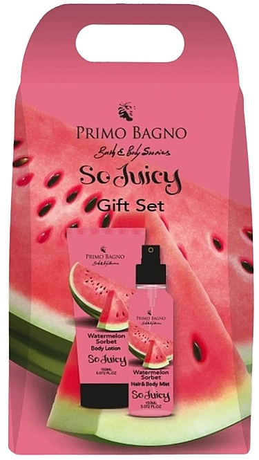 Zestaw Sorbet arbuzowy - Primo Bagno Watermelon Sorbet Gift Set (b/lot/150ml + h/b/mist/150ml) — Zdjęcie N1