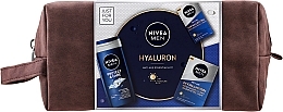 Kup Zestaw - Nivea Men Hyaluronic Anti-Age Essentials Kit (sh/gel/250ml + ash/balm/100ml + cr/50ml + pouch)
