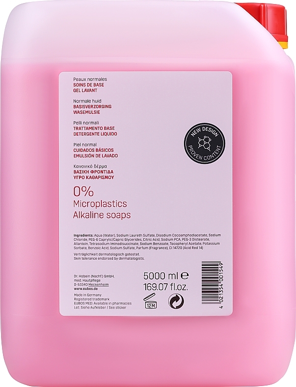 Bezalkaiczna emulsja myjąca do ciała o świeżym zapachu - Eubos Med Basic Skin Care Liquid Washing Emulsion Red (uzupełnienie) — Zdjęcie N4