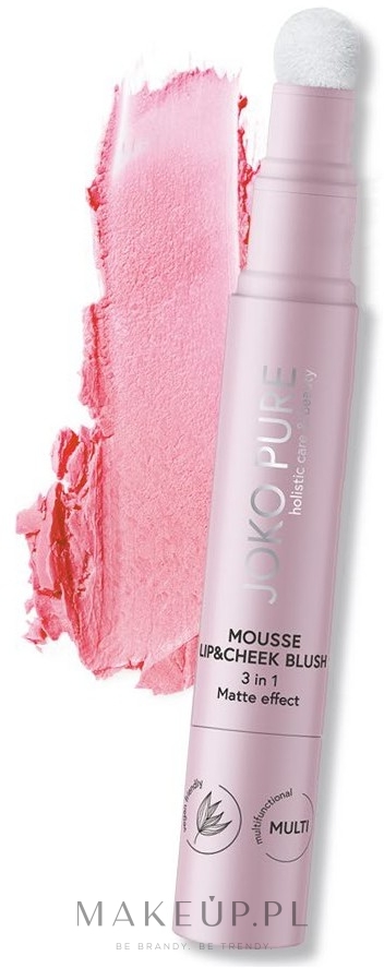 Kremowy róż do policzków - Joko Pure Mousse Lip & Cheek Blush 3 In 1 — Zdjęcie 02