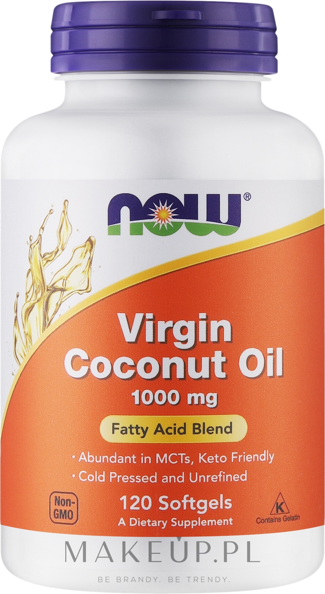 Suplement diety Olej z kokosa - Now Foods Virgin Coconut Oil 1000mg Softgels — Zdjęcie 120 szt.