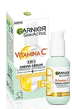 Rozjaśniający krem z witaminą C - Garnier Skin Active Vitamin C 2-in-1 Serum Cream SPF25 — Zdjęcie N1