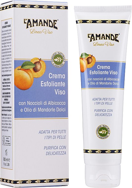 Złuszczający krem odżywczo-łagodzący do twarzy - L'Amande Linea Viso Facial Exfoliating Cream — Zdjęcie N1