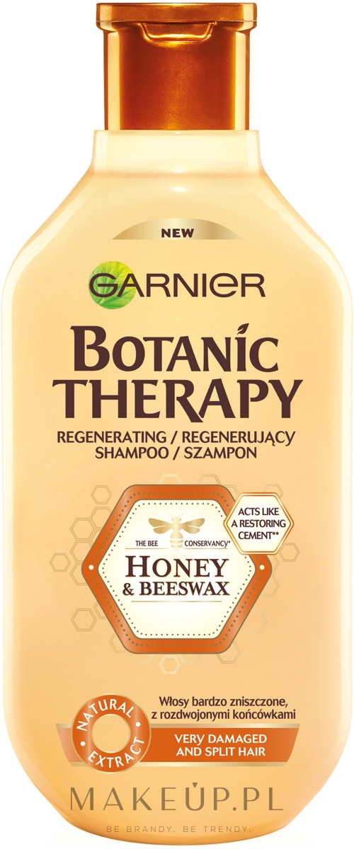 Szampon odżywczy do włosów bardzo zniszczonych, z rozdwajającymi się końcówkami Miód & wosk pszczeli - Garnier Botanic Therapy Honey Treasures — Zdjęcie 400 ml