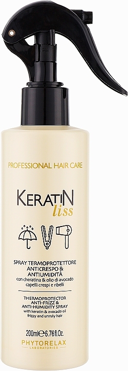 Wodoodporna ochrona termiczna dla wygładzenia włosów - Phytorelax Laboratories Keratin Liss Anti-Frizz & Anti-Humidity — Zdjęcie N1