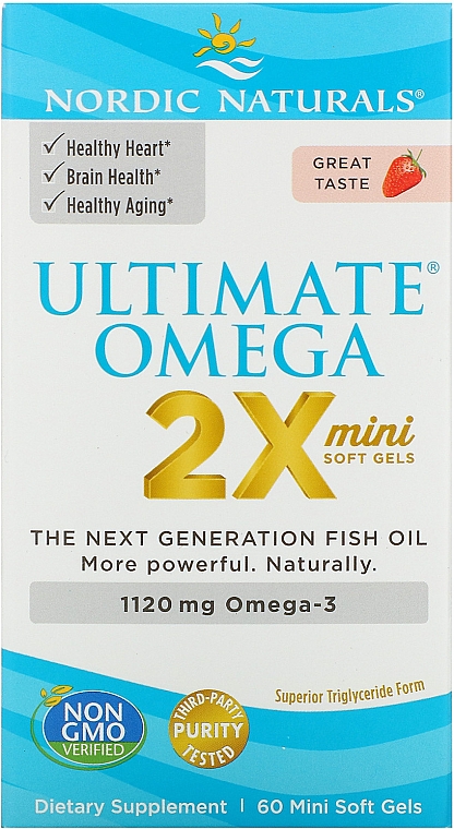 Suplement diety Ultimate Omega 1120 mg - Nordic Naturals Ultimate Omega 2X Mini 1120mg Strawberry — Zdjęcie N1