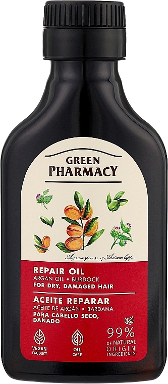 Olejek łopianowy z olejem arganowym - Green Pharmacy Hair Care Burdock Oil With Argan Oil