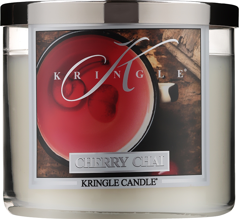 Świeca zapachowa w słoiku - Kringle Candle Cherry Chai — Zdjęcie N1
