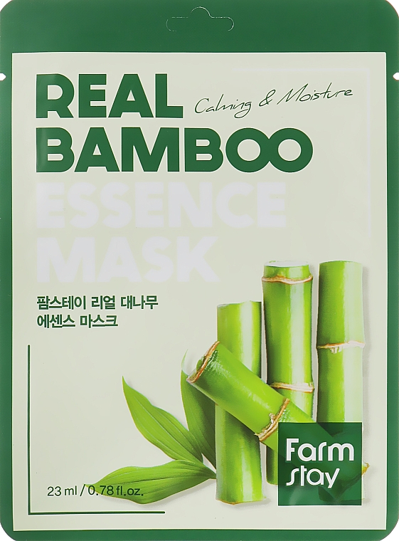 Nawilżająca maska w płachcie do twarzy z ekstraktem z bambusa - Farmstay Real Bamboo Essence Mask — Zdjęcie N1