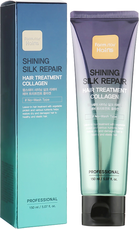 Maska kolagenowa do włosów - FarmStay Shining Silk Repair Hair Treatment Collagen — Zdjęcie N1