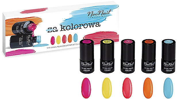 Zestaw - NeoNail Professional Kolorowa (5 x nail/polish 3 ml) — Zdjęcie N1