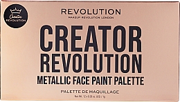 Paleta metalicznych farb do twarzy - Revolution Creator Revolution Metallic Face Paint Palette — Zdjęcie N2