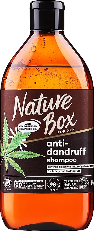 Przeciwłupieżowy szampon do włosów dla mężczyzn 3 w 1 z olejem konopnym - Nature Box For Men Hemp Oil 3in1 Anti-Dandruff