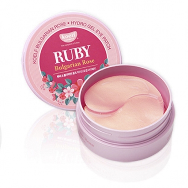 Hydrożelowe płatki pod oczy z rubinem i bułgarską różą - Petitfee & Koelf Ruby & Bulgarian Rose Eye Patch — Zdjęcie N1