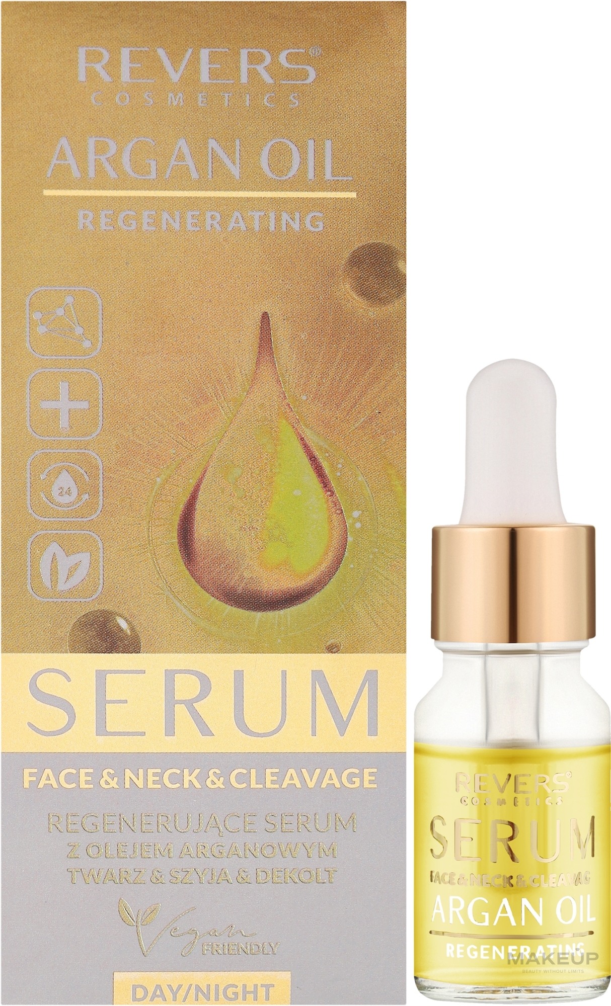 Regenerujące serum z olejem arganowym do twarzy, szyi i dekoltu	 - Revers Argan Oils Regenerating Serum — Zdjęcie 10 ml