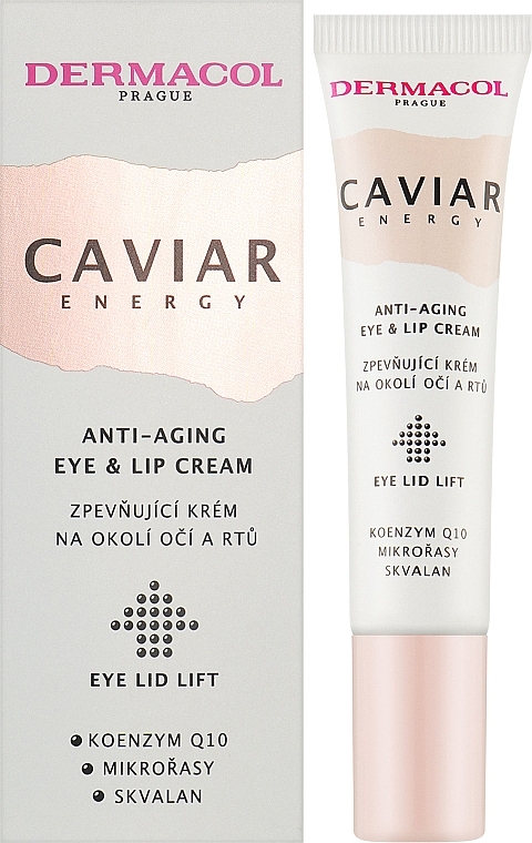 Krem przeciwzmarszczkowy pod oczy i do okolic ust - Dermacol Caviar Energy Eye and Lip Cream Firming Cream — Zdjęcie N2