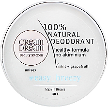 Naturalny dezodorant z olejkami eterycznymi z mięty i grejpfruta - Cream Dream beauty kitchen Cream Dream Easy Breeze 100% Natural Deodorant — Zdjęcie N4