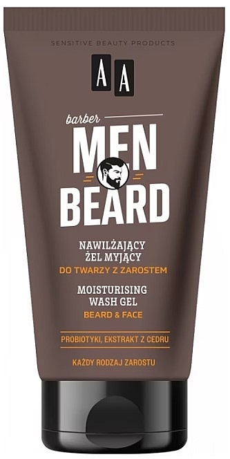 Nawilżający żel myjący do twarzy z zarostem - AA Cosmetics Men Beard Moisturizing Wash Gel — Zdjęcie N1