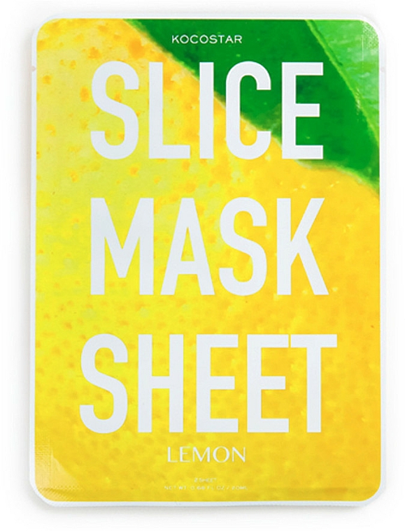 Maska na tkaninie do twarzy Cytryna - Kocostar Slice Mask Sheet Lemon — Zdjęcie N1