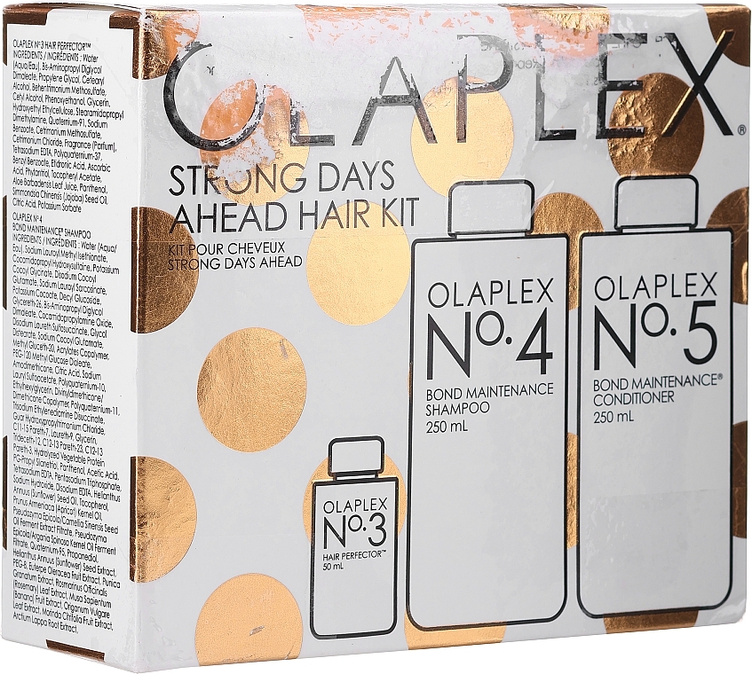 PRZECENA! Zestaw - Olaplex Strong Days Ahead Hair Kit (h/elixir/50ml + h/shm/250ml + h/cond/250ml) * — Zdjęcie N1