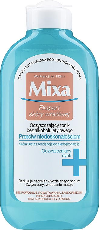 Oczyszczający tonik przeciw niedoskonałościom - Mixa Sensitive Skin Expert Alcohol Free Tonic