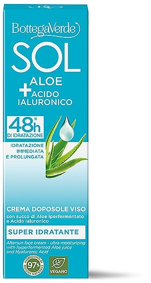 Krem do twarzy po ekspozycji na słońce - Bottega Verde Sol Aloe + Hyaluronic Acid Aftersun Face Cream — Zdjęcie N2