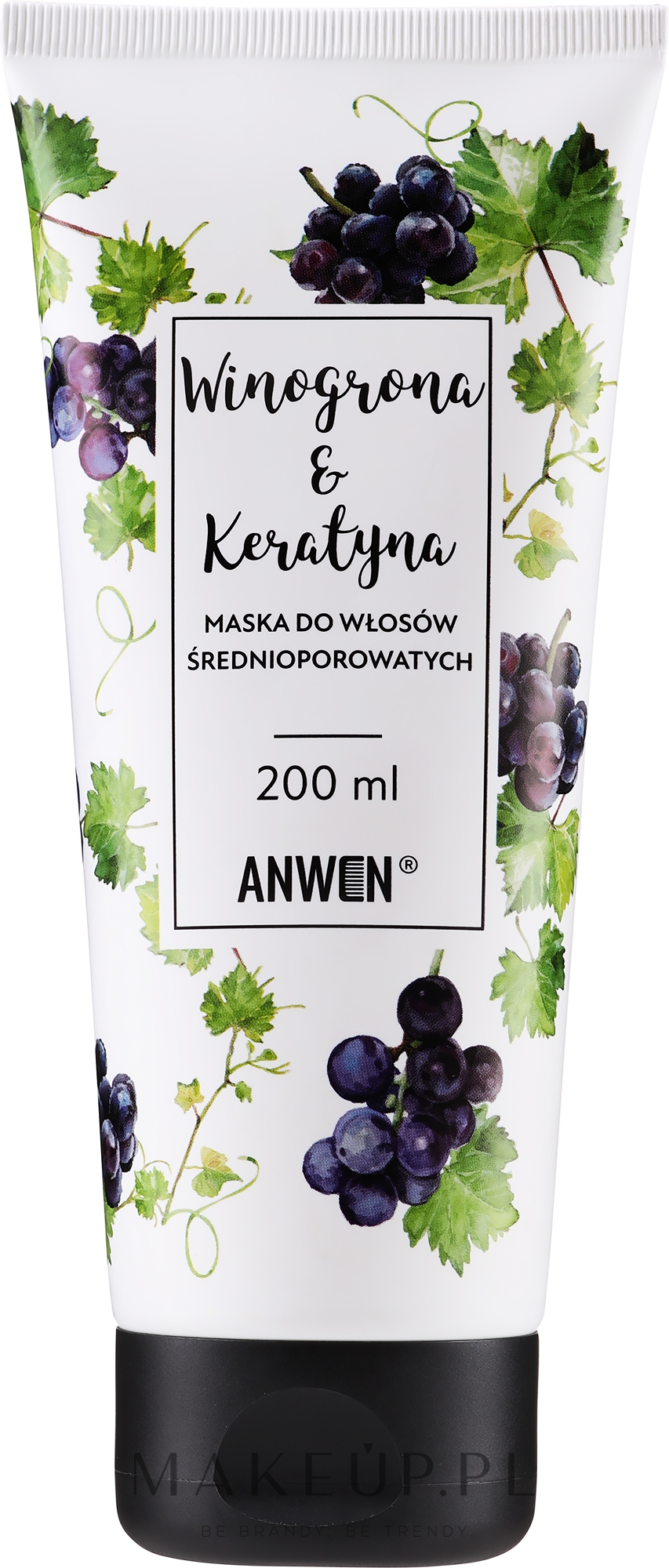 Maska do włosów średnioporowatych Winogrona i keratyna - Anwen — Zdjęcie 200 ml